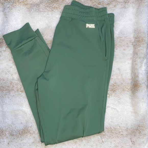 PINK Victoria's Secret Pants - PINK Victoria's Secret Olive Green Track Pants